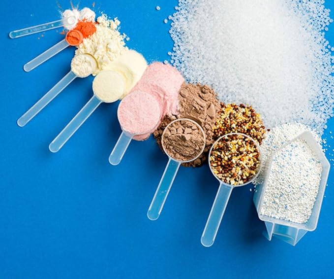 Plastic Measuring Scoop, 2 teaspoon (11 cc | 11 mL) Long Handle Spoons for Powders, Granules, Coffee, Pet Food, Baking Supplies, Protein and Other Dry Goods, BPA Free (Set of 500)