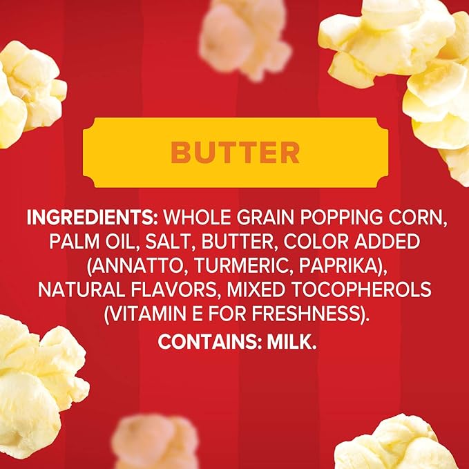 Orville Redenbacher's Butter Popcorn, 3.29 Ounce Classic Bag, 6-Count (Pack of 2)