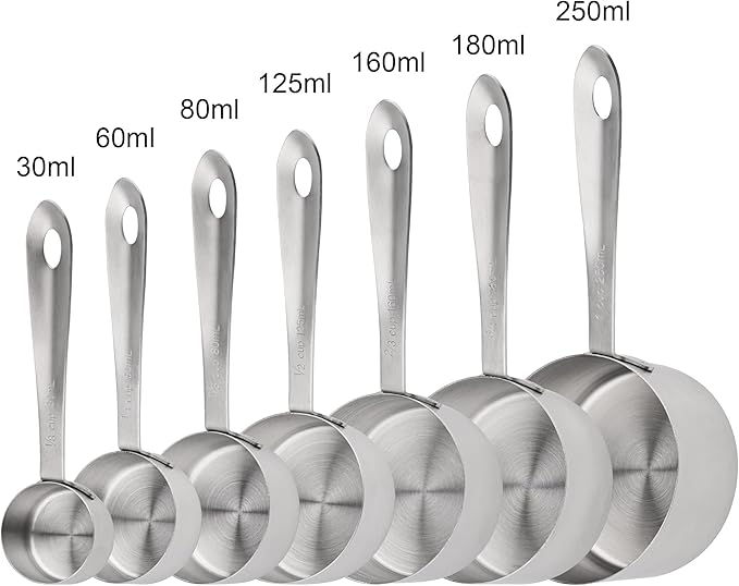 Smithcraft Measuring Cups and Spoons Set, 18/8 Stainless Steel Measuring Cups and Spoons, Metric & US Metal 7 Kitchen Measure Cups & 6 Measuring Spoons, Baking Measuring Tools Set 13
