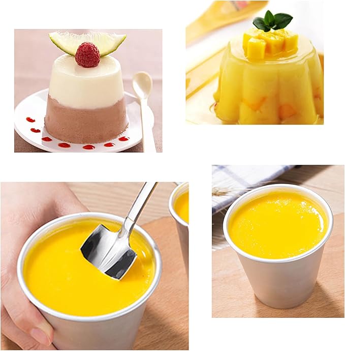 6 Pcs Popover Pan, Aluminium Pudding Tin Cup Baking Maker, Individual Muffin Chocolate Molten Brownie Tumbler Raspberry Souffle Cupcake Pudding Mould - Round Shape 3"x 2.2"