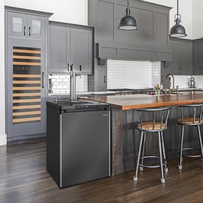 Kegco K309X-1 Keg Dispenser, 1 Faucet, Black Stainless Steel