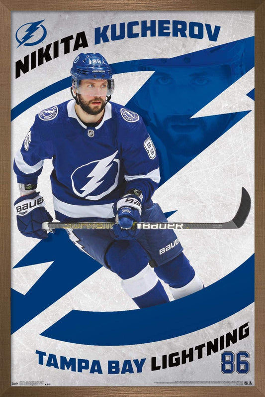 Trends International NHL Tampa Bay Lightning - Nikita Kucherov 19 Wall Poster, 14.725" x 22.375", Bronze Framed Version