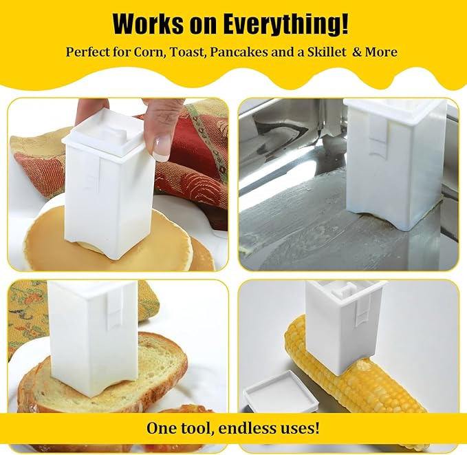 3 Pack Plastic Butter Spreader Corn Cob with Cover Butter Spreader for Corn, Bread & Cooking for Even Spread on Toast, Pancakes, Waffles & Grilling