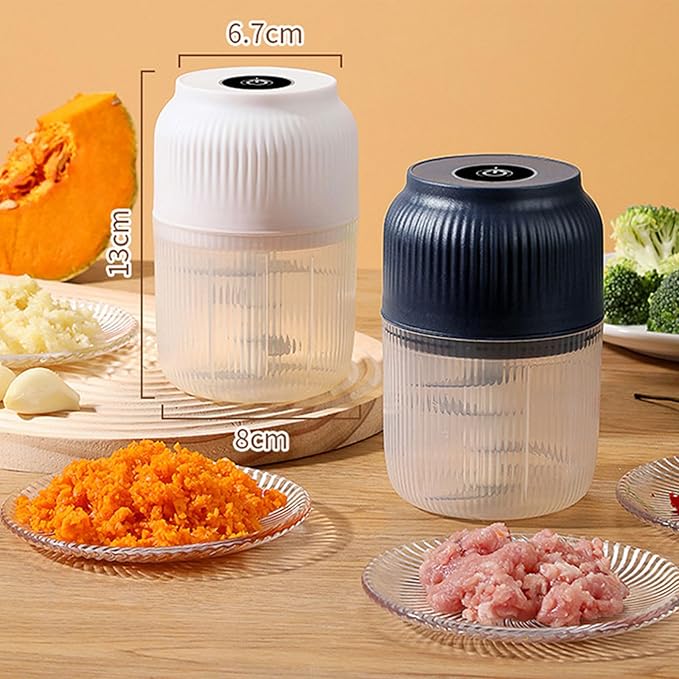 2026 New Electric Garlic Chopper, Mini Portable Veggie Chopper, Small Cordless Garlic Choppers Mincer, USB Rechargeable, 350ML Electric Mini Veggie Cutter for Onion, Garlic, Chili, Ginger (Blue)