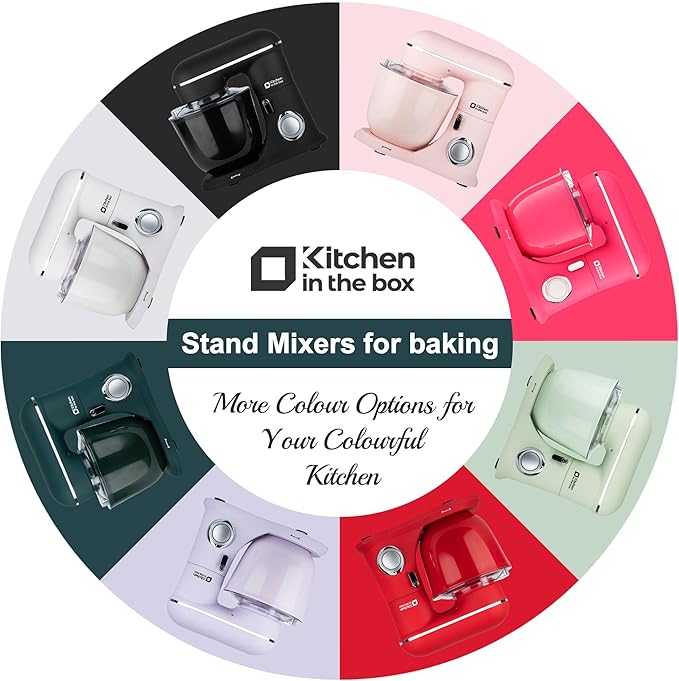 Kitchen in the box Stand Mixer, 4.5QT+5QT Two bowls Electric Food Mixer, 10 Speeds 3-IN-1 Kitchen Mixer for Daily Use with Egg Whisk,Dough Hook,Flat Beater (Pastel Green, 5QT)