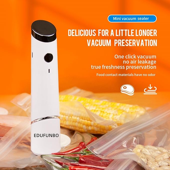Handheld Vacuum Sealer for Food, Protable Compact Vacuum Sealer (Vacuum Sealers+ 10 Reusable Vacuum Seal Bags)
