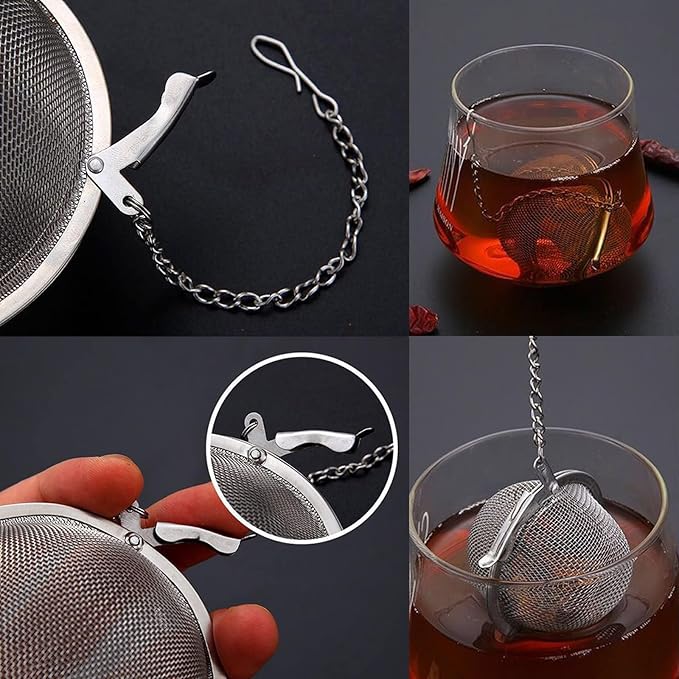 2PCS Premium Tea Infusers for Loose Leaf Tea - Upgraded Tea Strainers and Tea Balls for Flavoring Herbal Spices and Seasonings