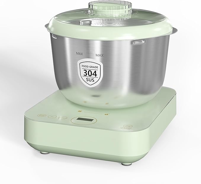5.2QT Electric Dough Maker with Ferment Function & Weighing Function, Dough Mixer with Stainless Steel Bowl, Household Kitchen Flour Kneading Machine, Face-up Touch Panel, Microcomputer Timing