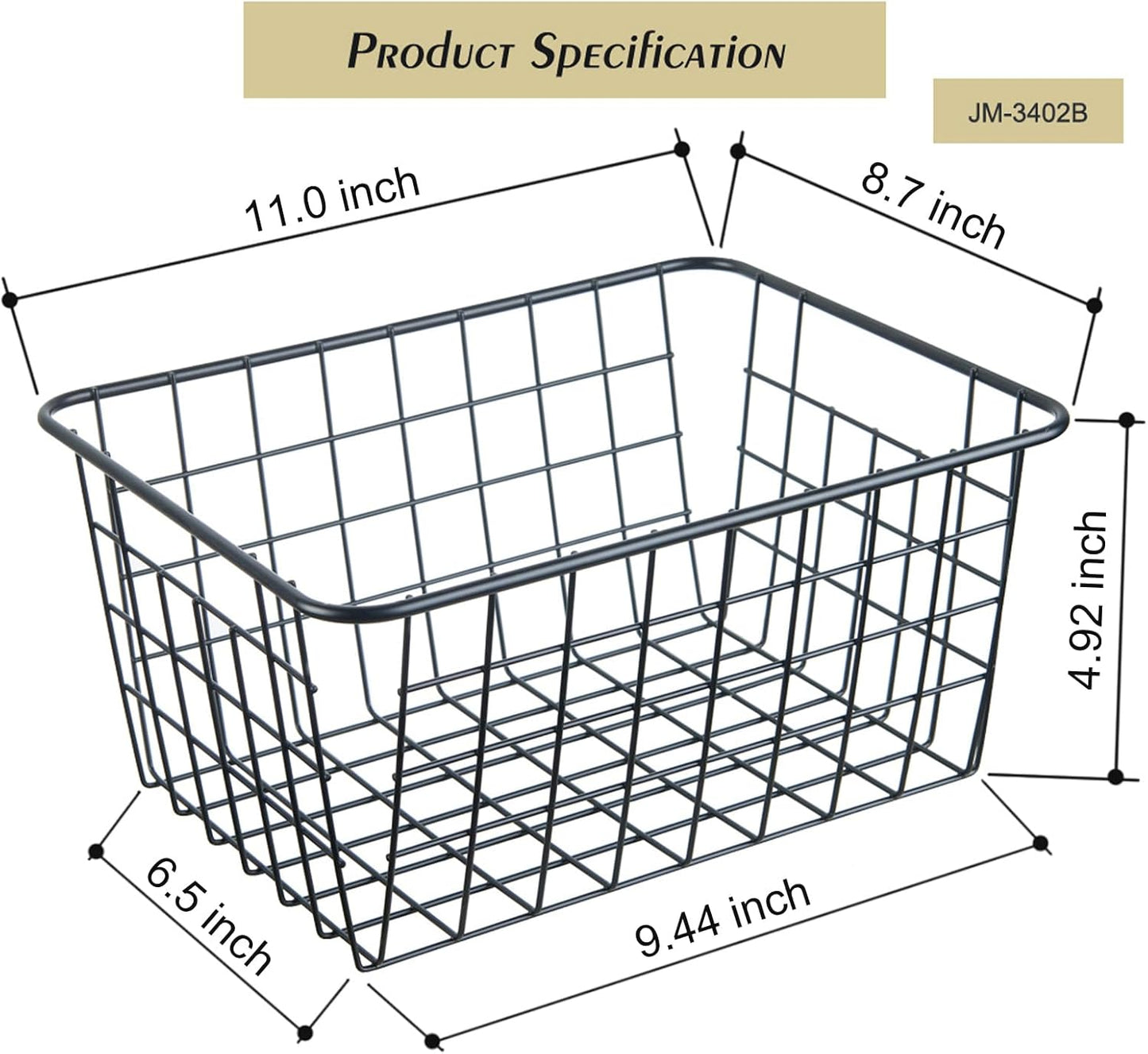 Wire Kitchen Storage Basket 5 Packs,Perfect Pantry Organization Accessories Baskets,Laundry Basket,Countertop Organization,Suitable for Kitchen,bathroom,bedroom,Tabletop,Stackable,Chrome