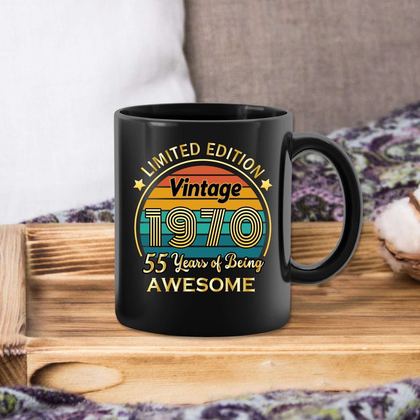 QUPT 55th Birthday Gifts for Women Men, 55th Birthday Gifts for Him, 1970 Birthday Gifts for Women Men, 55 Years Old Gifts, 1970 Birthday Gifts for Her Him, 55th Birthday Presents Coffee Mug