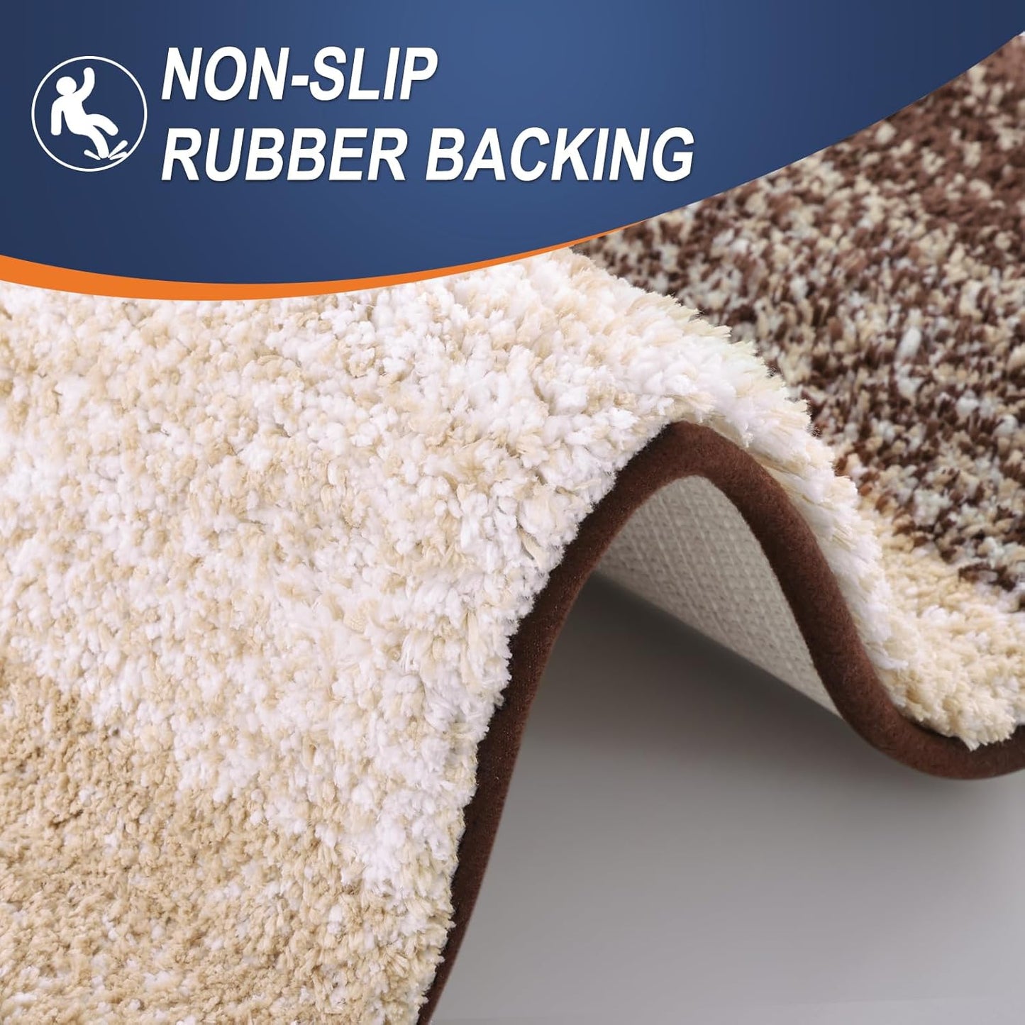 OLANLY Bathroom Rugs Mat 36x24, Extra Soft Absorbent Microfiber Bath Rugs, Rubber Backing, Quick Dry, Machine Washable Bath Mats for Bathroom Floor, Tub and Shower, Home Decor Accessories, Brown