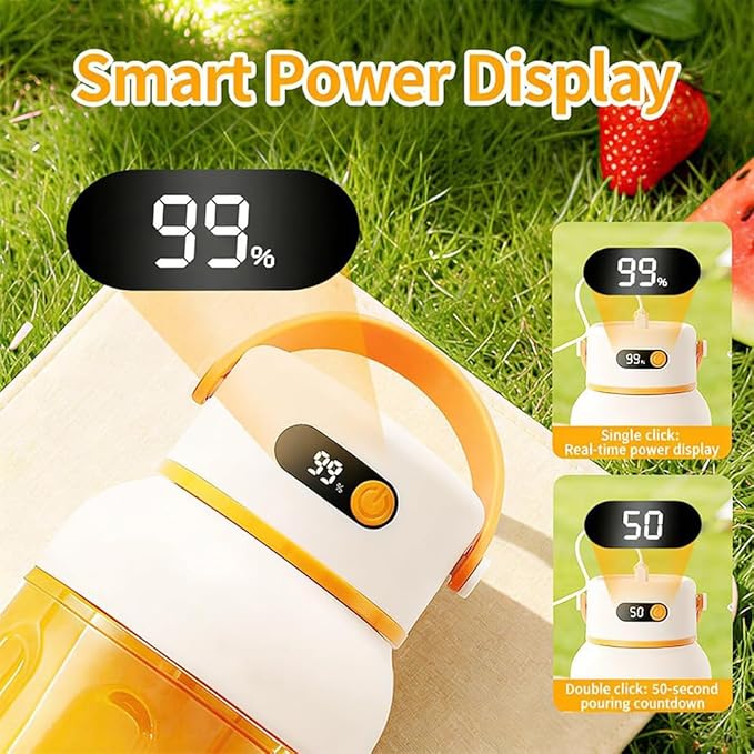 Portable Electric Juicer Cup with Zero Cord Hassle, USB-C Rechargeable Electric Blender with 18000 RPM Motor, Portable Wireless Juicer Cup for Home, Gym, Office and Outdoor (1200ml 2pcs)