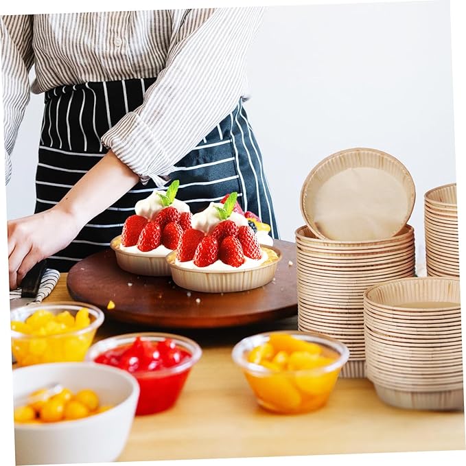 200pcs Madeleine Pan Mini Tart Pans for Baking Round Bottom Tart Trays Oven Microwave Safe Non-stick Cups