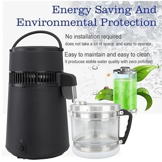 Distilled Water Machine Bottle, Leakproof Distilled Water Collection Bottle 4L Water Container for Distiller Glass Pot Distilled Water Bottle with Cover Handle for Home