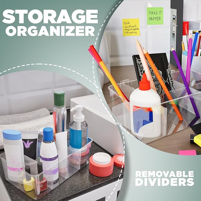 Utopia Home - Tea Bag Organizer With Lids, Clear Pantry Storage Box - (3 Pack) Stackable Partition Organizers or Holder With Lids For Drawers, Countertops, Fridge, Kitchen, Snack & Spice Organization