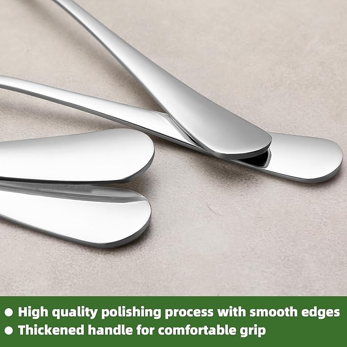 36 Pcs Forks and Spoons Silverware Set, Food Grade Stainless Steel Flatware Cutlery Set for Home, Kitchen and Restaurant, 18 Dinner Fork(8") and 18 Teaspoon(6.7"), Mirror Polished, Dishwasher Safe