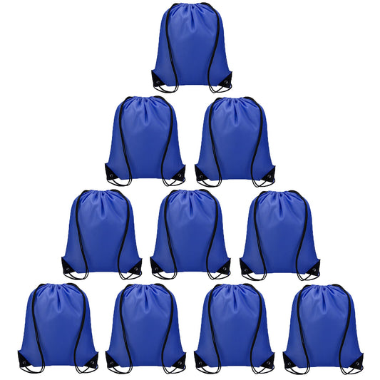 Vorspack Drawstring Backpacks Bulk 10 Pieces String Bags Customized Bags for Party Gym Sport Trip - Blue