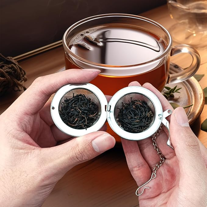 2Pcs Stainless Steel Mesh Tea Infuser, 2.1 inch Tea Ball with Moon and Star Pendant,Tea Strainer Tea Diffuser Tea Steeper for Filtering Tea,Tea Infusers for Loose Tea (Moon and Star, 2PC)