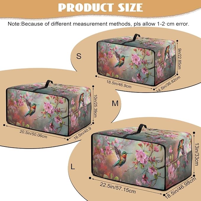 Air Fryer Toaster Oven Dust Cover Protective Microwave Oven Cover Small Appliance Protector Decorations Kitchen Accessories, M, Hummingbird Pink Flower