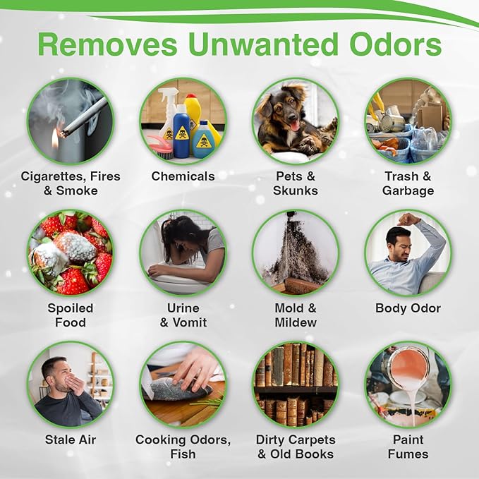 Biocide Systems Room Shocker Strong Odor Eliminator for Home & Office, Eco-Friendly Chlorine Dioxide Odor Bomb for House Interior Up to 400 Square Feet of Floor Space (4-Pack)