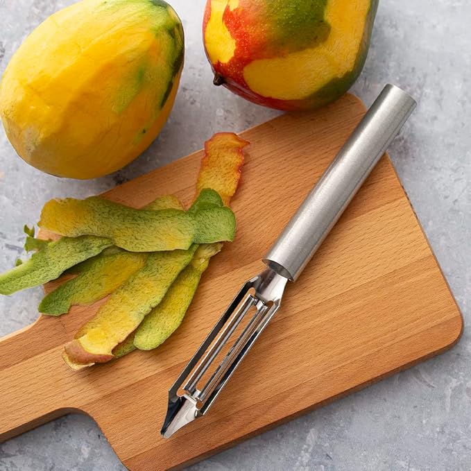 Rada Cutlery Deluxe Vegetable Peeler (W241), 2" Stainless Steel Swiveling Blade, Black Handle, Pack of 2