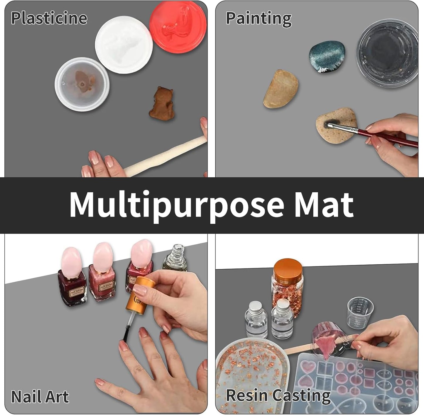 Extra Large Silicone Mats for Kitchen Counter (47.2"x23.6"x0.08"), 2mm Super-Thick Silicone Placemats for Crafts Countertop Protector, Non-Slip Heat Resistant Desk Protect Mat, Semitransparent