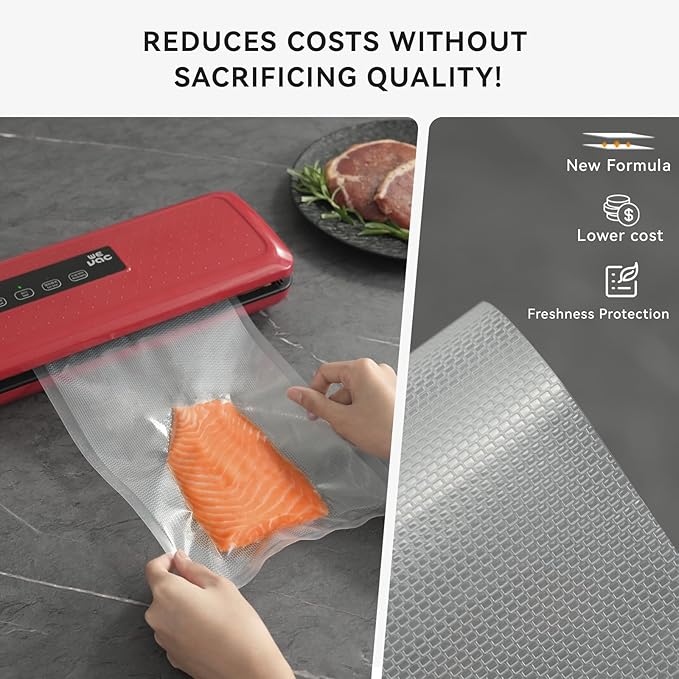 8" x 20' and 11" x 20' Vacuum Sealer Roll, 6 Pack-Ideal for Food Storage, Sous Vide, and Meal Prep, Keep Food Fresh and Nutrients, Wevac Lite