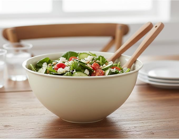 Tribello Large Mixing bowls 5-Quart 169oz - Plastic Salad/Mixing/Serving Bowl - 4 pack (Colors May Very)