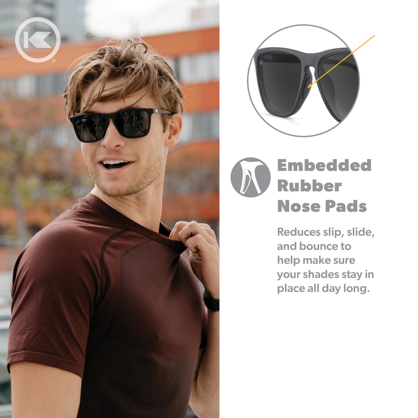Knockaround Fast Lanes Sport - Polarized Sunglasses For Running & Fitness (Matte Black Frame/Black Smoke Lenses)