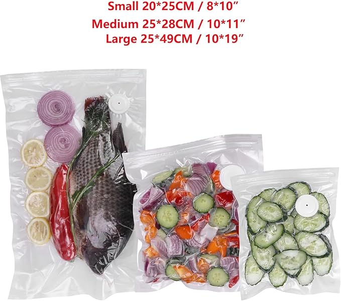 Reusable Vacuum Sealer Bags for Food – 30 Pack BPA-Free Medium (10 x 11 in) Vacuum Storage Bags | Freezer & Microwave Safe | Leak-Proof & Odor-Resistant | Compatible With Many Vacuum Sealers