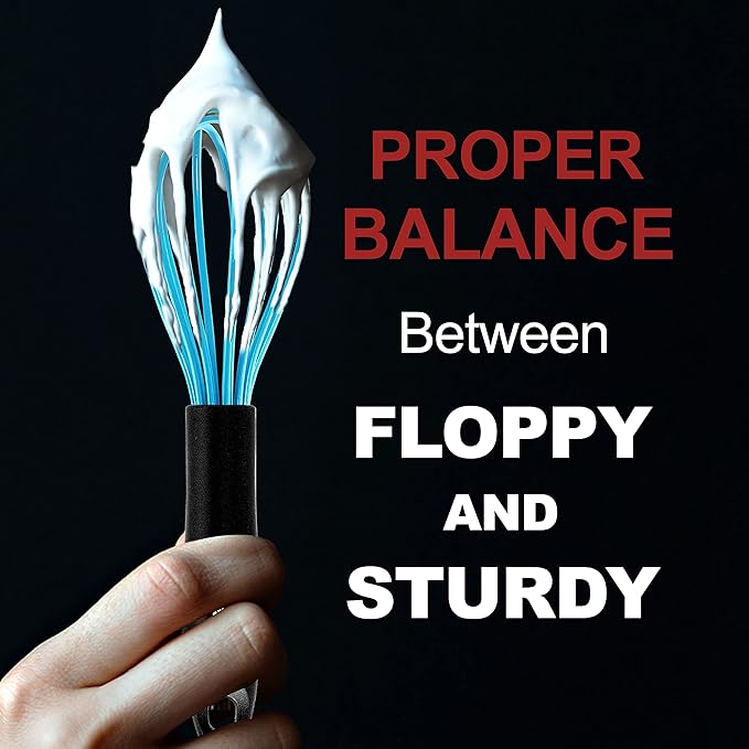 Anaeat Silicone Balloon Whisk, Perfect for Non-Stick Cookware, Milk and Egg Beater Blender, Heat Resistant Kitchen Whisks for Whisking, Cooking, Baking, Beating, Frothing & Stirring (Blue)