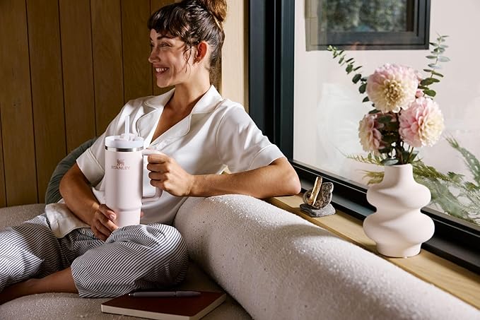 STANLEY Quencher H2.0 Tumbler with Handle and Straw 14 oz | Flowstate 3-Position Lid | Cup Holder Compatible for Travel | Insulated Stainless Steel Cup | BPA-Free | Daffodil