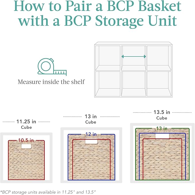 Best Choice Products 13x13in Pack of 5 Cube Storage Baskets, Water Hyacinth Multipurpose Collapsible Organizers, Handwoven Laundry Totes for Laundry, Living Room, Kids Room & Nursery - Brown
