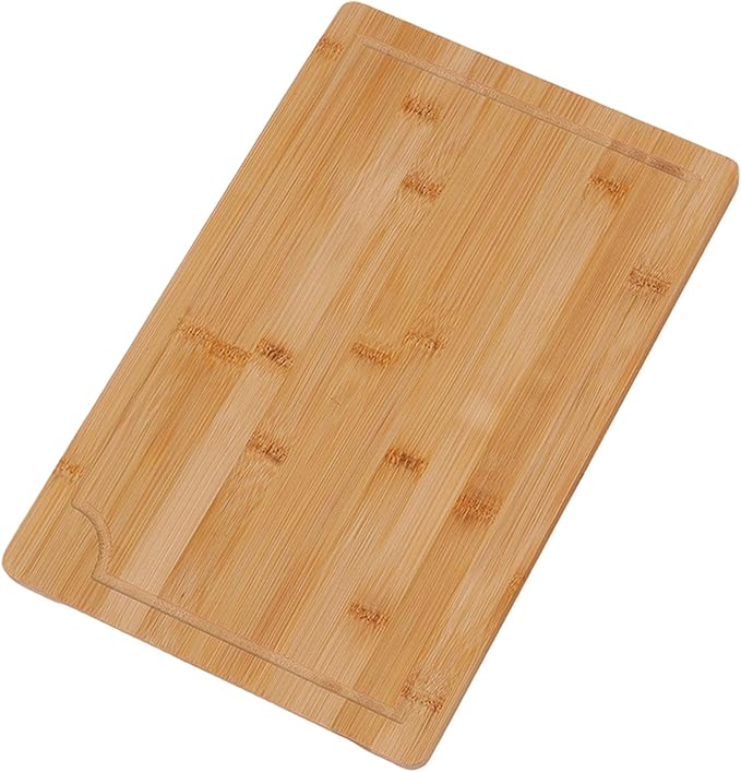 Chopping Boards,3PCS Natural Wood Cutting with Juice Grooves Inner Handles Multi Purpose Kitchen Prep Boards