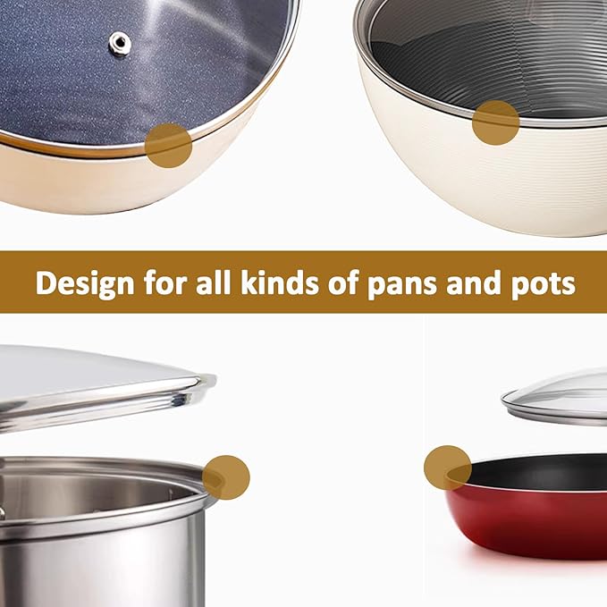 Tempered Glass Lid for Replacement, Clear Cover for Pans and Pots, 8, 9.5, 10.5, 11, 12, 12.5 Inch Lids for Cookware Cooking, Frying Pans, Skillets, Dutch Oven, Sauce Pan (11 In)