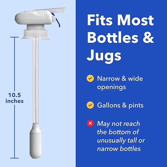 Magic Tap Automatic Drink Dispenser for Fridge, Black (1 Pack), No Spill Milk Dispenser for Fridge, Automatic Milk Dispenser Pump for Gallon Jugs, Water & Juice, Fits Most Bottles, Batteries Required