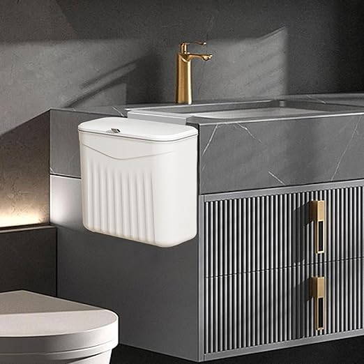 Kitchen Trash Can for Food Scraps Wall Mounted Trash Can with Lid | Organization for Apartment, Home, Office, Under a Cabinet, Laundry Room