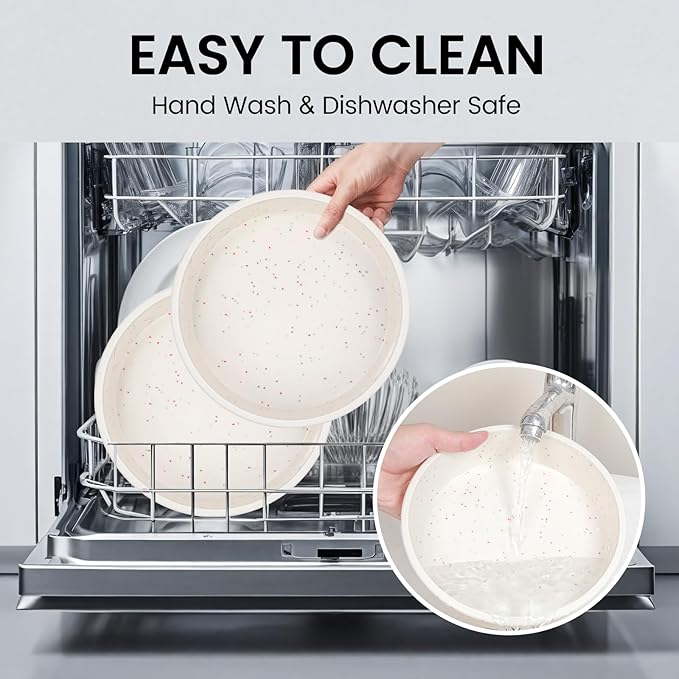 Vinino 8 Inch Silicone Round Cake Pan with Metal Reinforced Frame Set of 2, Nonstick Silicone Springform Pan for Baking Suitable for Making Layers, Cheese & Chocolate Cakes