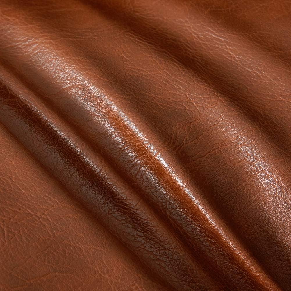 Fancy Homi Brown Boho Lumbar Faux Leather Decorative Throw Pillow Covers 14x24 Inch for Living Room Couch Bed Sofa, Solid Rectangle Cushion Case 35x60 cm, Rustic Modern Farmhouse Home Decor