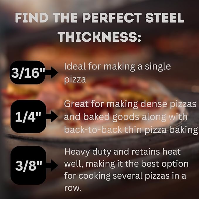 ThermiChef 14x20 Pizza Steel, 3/8" Thick, 30 lbs - Cooking Steel for Oven & Grill - Made in USA