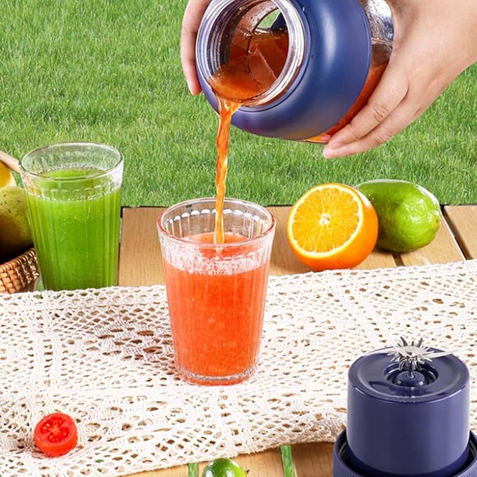Portable Electric Juicer Cup with Zero Cord Hassle,Wireless Personal Juicer Cup USB Rechargeable Blender,38-Blades,Quiet Operation, Leakproof Lid,40 Seconds,for Shakes and Smoothies (White-45 Oz)