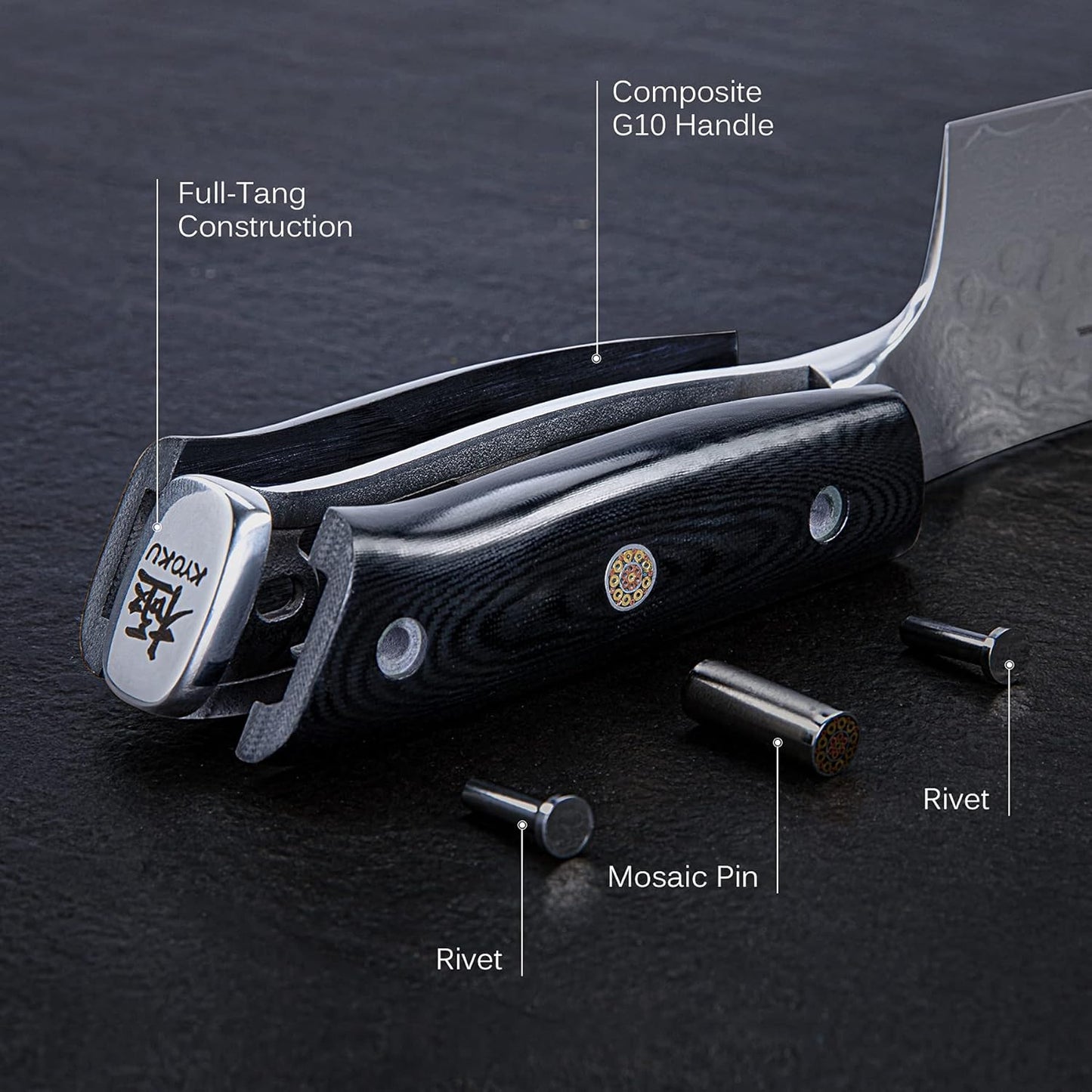 KYOKU Kiritsuke Chef Knife 8.5" - Shogun Series - Japanese VG10 Steel Core Forged Damascus Blade - with Sheath & Case