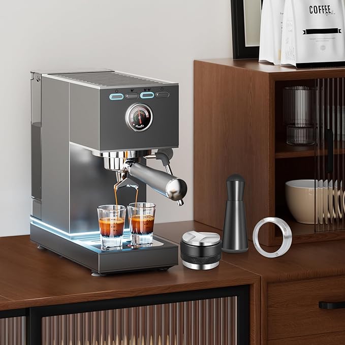 Reoszeank 51mm Espresso Accessories Kit, Coffee Distributor and Tamper Leveler, WDT Tool and Dosing Funnel Set Fits Delonghi CASABREWS and atatix 51 mm Espresso Machines and Portafilters
