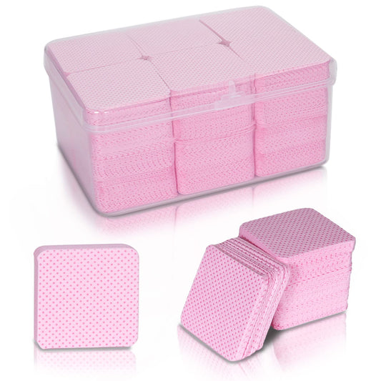 1080PCS Pink Lint-Free Nail Wipes, Non-Woven Polish Remover Wipes - Absorbent Pads for Eyelash Extensions, Nail Art & DIY Beauty Projects