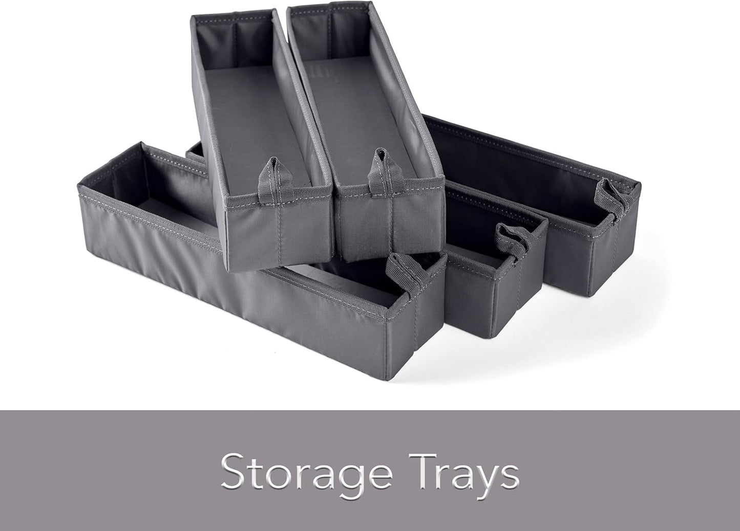 Covermates Keepsakes Flatware Storage Box - Stackable - Reinforced Handles - China Storage, Graphite