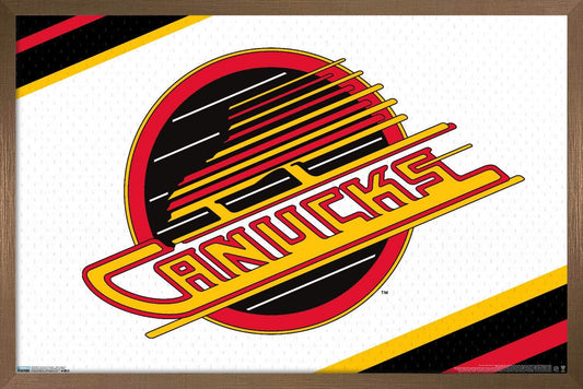 Trends International NHL Vancouver Canucks - Retro Logo 19 Wall Poster, 14.725" x 22.375", Bronze Framed Version