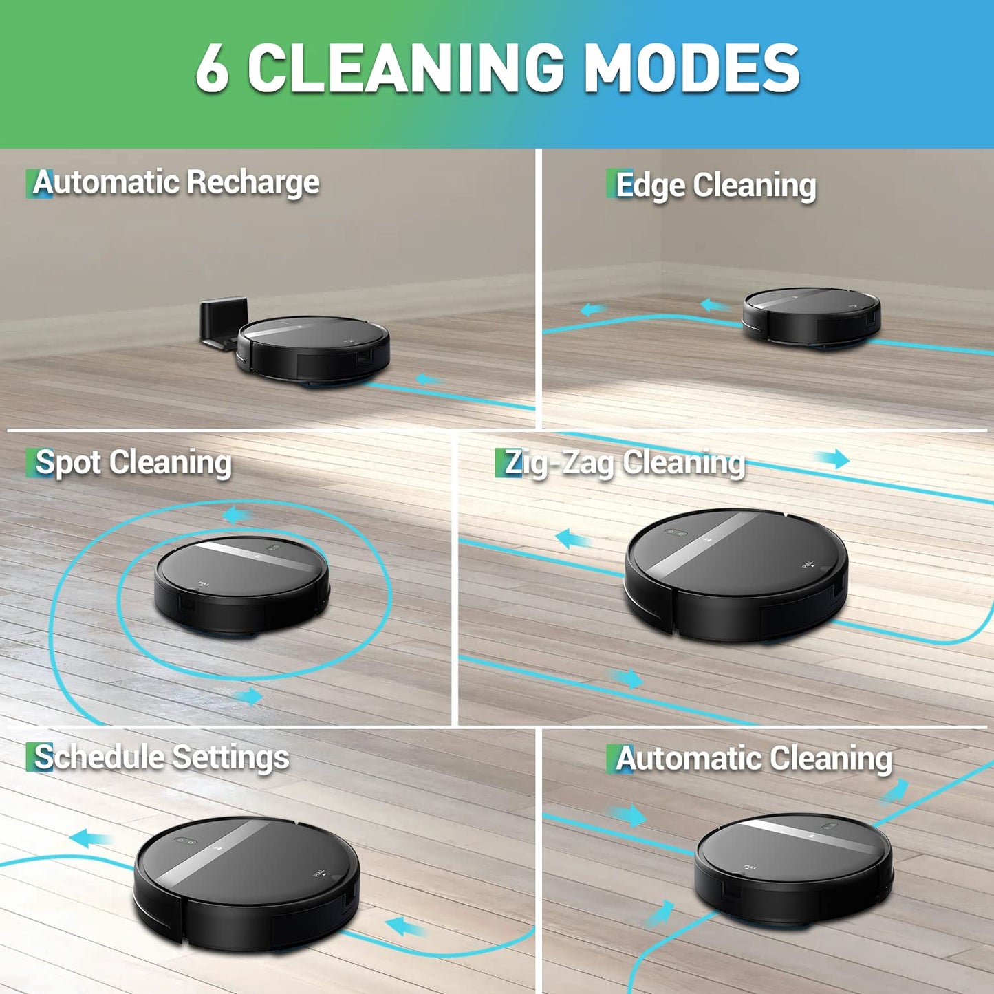 Kilgone Robot Vacuum and Mop Combo 2300Pa for Pet Hair | Robotic Vacuum Cleaner with WiFi/Alexa/App | Auto Recharge & Tangle-Free | Ultra-Slim Quiet 2.8" for Hard Floors, Low-Pile Rugs