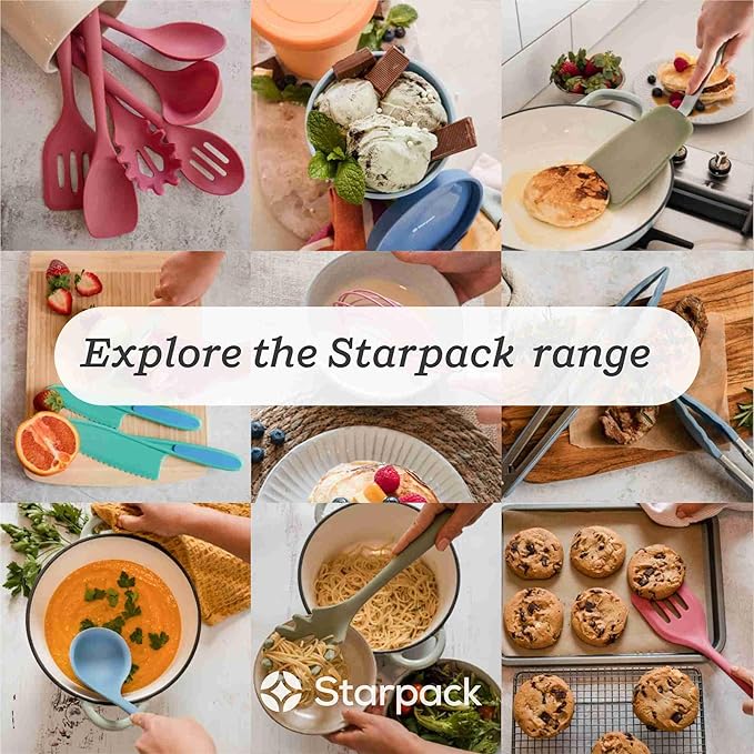 StarPack Premium Silicone Kitchen Tongs 12-Inch - Stainless Steel with Non-Stick Silicone Tips, High Heat Resistant to 600°F, For Cooking, Serving, Grill, BBQ & Salad (Gray Black)