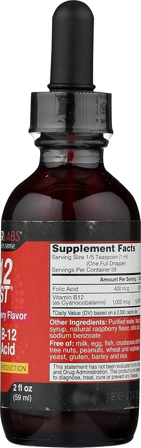 BrickerLabs B-12 Blast Folic Acid Supplement, 2 Ounces (Pack of 3)