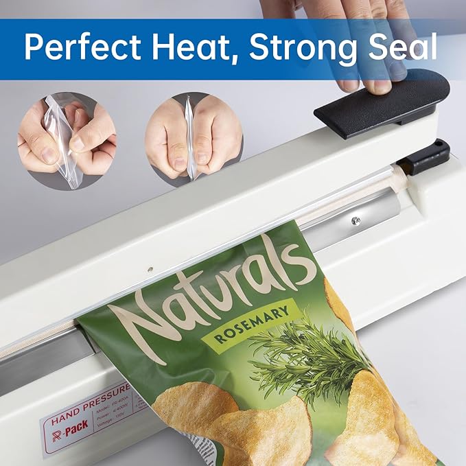 Impulse Heat Sealer with Seal bar, Heavy-Duty Bag Sealing & Cutting Machine, 2 Extra Replacements (red, 12inch)